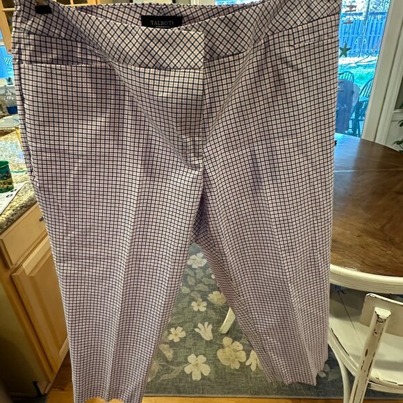 New with Tags! - Talbots Signature Capris Women's Size 16 WP Blue Pink Check Mid - Picture 1 of 4